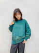 2310112 LUP MiX Fabric Hem & Sleeves Pullover - GREEN
