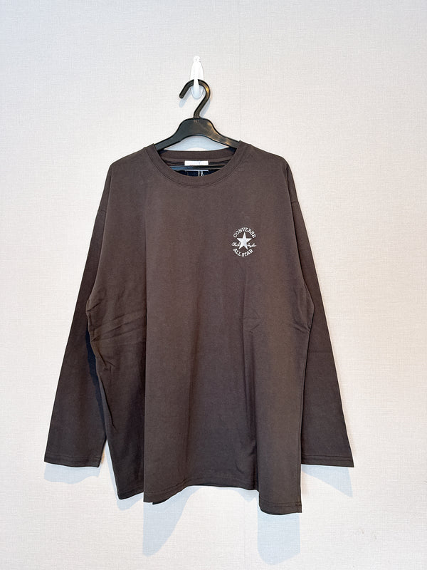 2507186 CONS Back Print Long Sleeves Tee - Charcoal