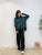 2310100 MY Scheme Ribbed Dolman Pullover - GREEN