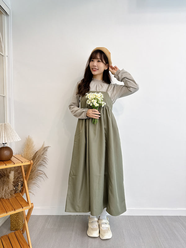 2508038 ON Twill Jumper Skirt - Khaki