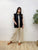 2308072 HU Pocket Back Drawstring Vest - BLACK
