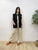 2308072 HU Pocket Back Drawstring Vest - BLACK