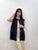 2308072 HU Pocket Back Drawstring Vest - BLACK