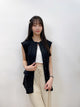 2308072 HU Pocket Back Drawstring Vest - BLACK