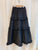 2312087 RG Ruffle Layer Hem  Skirt - BLACK