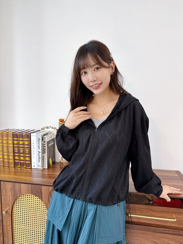2508123 EST Cross Pattern Jacket - Black