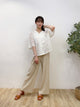 2308074 HU Lace Open Collar Blouse - WHITE