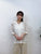 2308074 HU Lace Open Collar Blouse - WHITE