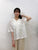 2308074 HU Lace Open Collar Blouse - WHITE