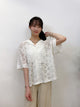 2308074 HU Lace Open Collar Blouse - WHITE