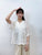 2308074 HU Lace Open Collar Blouse - WHITE