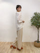 2308074 HU Lace Open Collar Blouse - WHITE