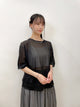 2308077 HU Sheer Cut and Sew Top - BLACK