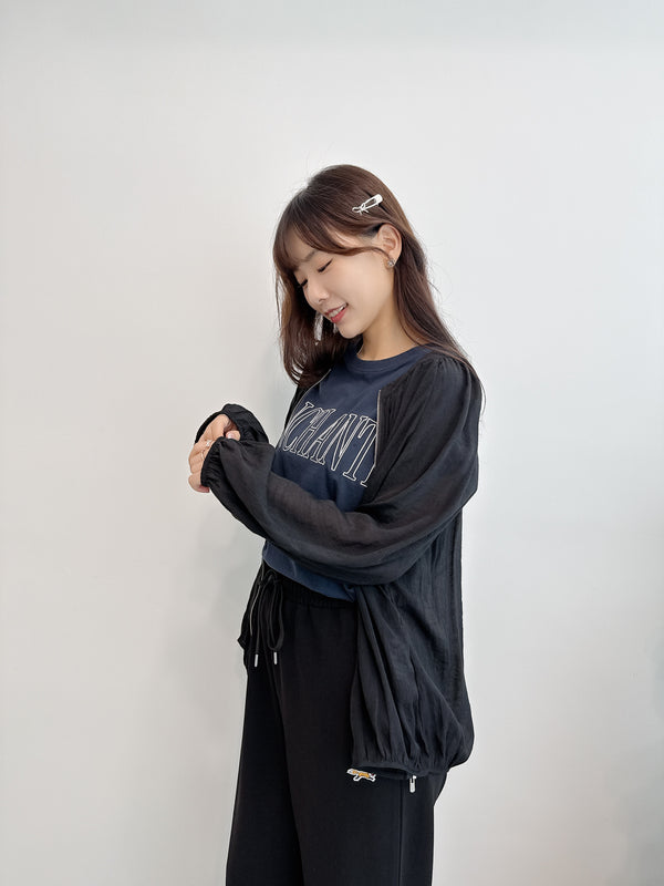 2509006 HA Gathered Blouson - Black