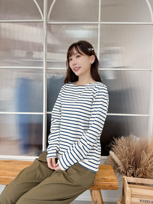 2509005 OM Border Long Sleeves Tee - Beige