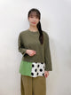 2308083 JA Dots & Stripes Hem Tee - GREEN