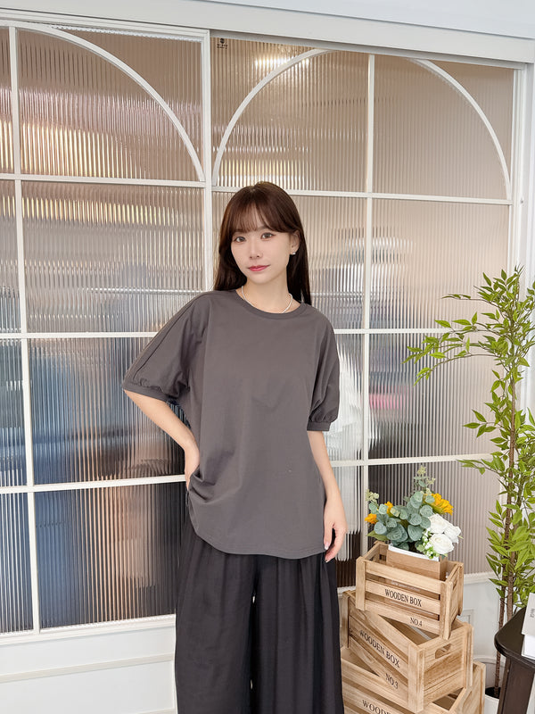 2505094 MAF Fabric Switching Dolman Top - Charcoal
