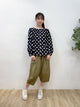 2308084 JA Dots Print Blouse - BLACK