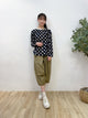 2308084 JA Dots Print Blouse - BLACK