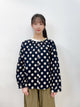 2308084 JA Dots Print Blouse - BLACK