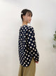 2308084 JA Dots Print Blouse - BLACK