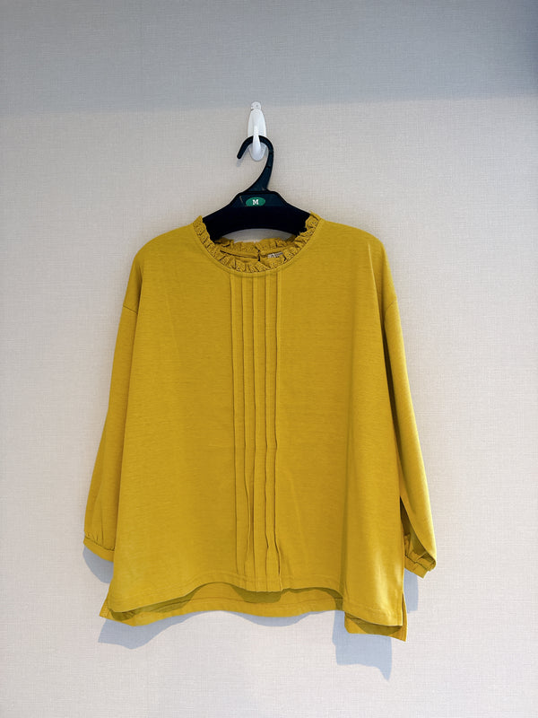 2508091 IS Lace Pleated Tee - Yellow