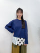 2308083 JA Dots & Stripes Hem Tee - NAVY