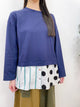 2308083 JA Dots & Stripes Hem Tee - NAVY