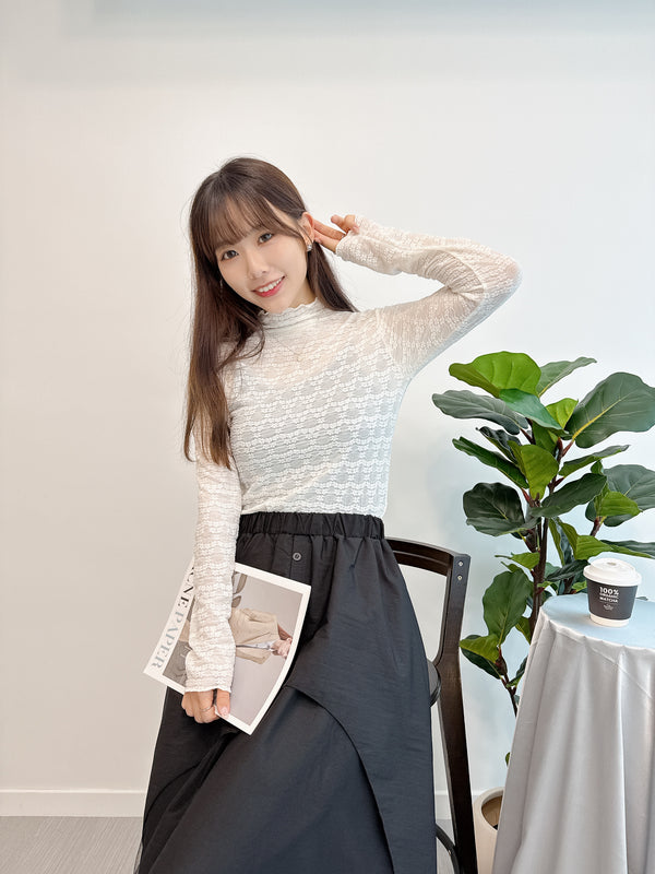 2509026 TU See-through Lace Top - White