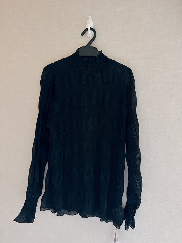 2508049 TU Shirred Chiffon Blouse - Black