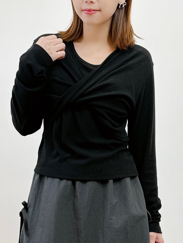 2402025 SAL 2 in 1 Knit Top - Black
