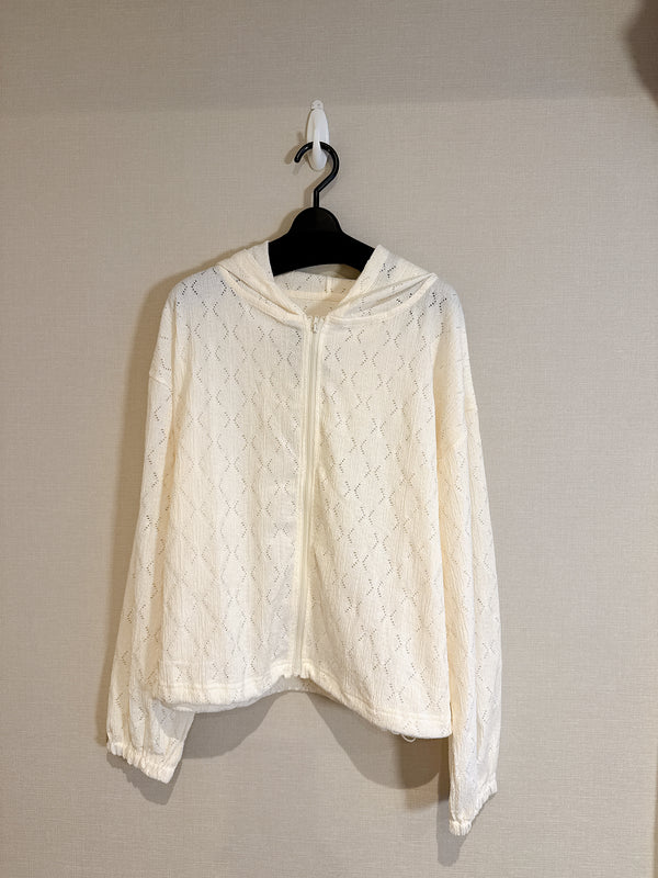 2508123 EST Cross Pattern Jacket - White