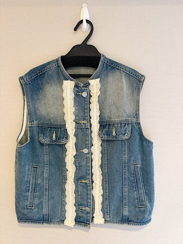 2508148 SO Lace Denim Vest