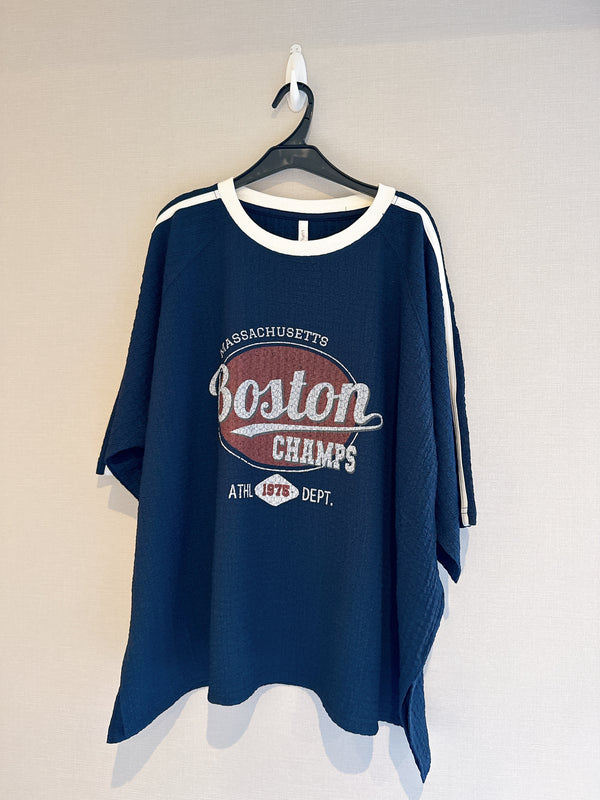 2508145 LUP Boston Crinkled Tee - Navy