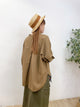 2308106 JA Round Collar Shirt - BROWN