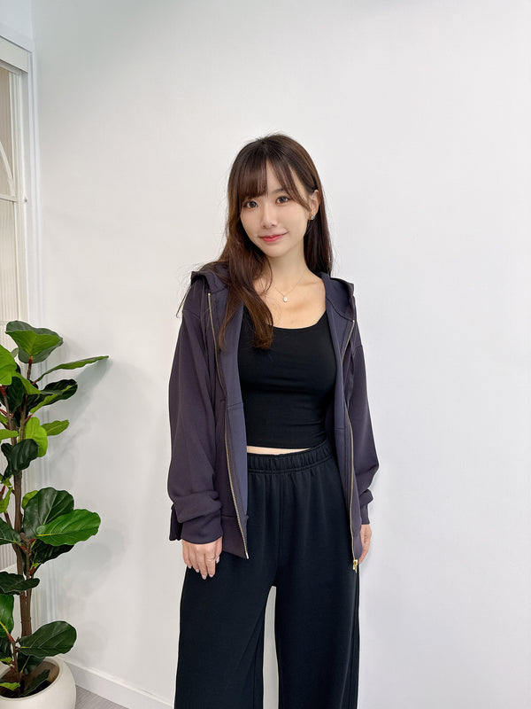 2509031 34 Soft Knit Zip Hoodie - Charcoal