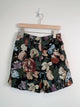 2309159 PU Floral Shorts - BLACK