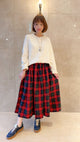 2309047 KR Check Skirt - RED
