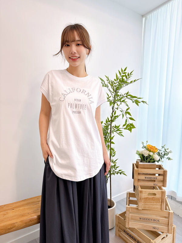 2504061 EA Logo Embroidered French Tee - Grey