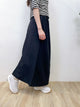 2309045 KR Mixed Fabric Maxi Skirt - BLACK