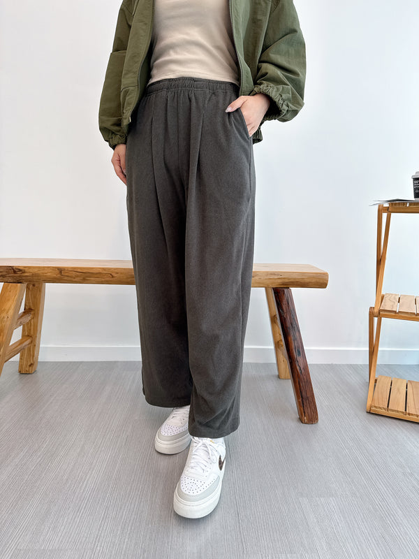 2509092 MMO Brushed Smooth Wide Pants - Charcoal