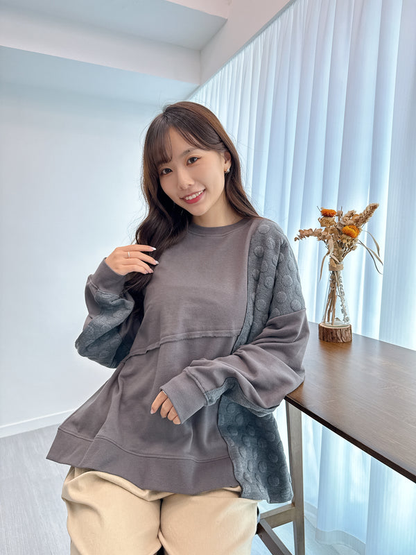 2510005 LUP Polka Dot Pullover - Charcoal