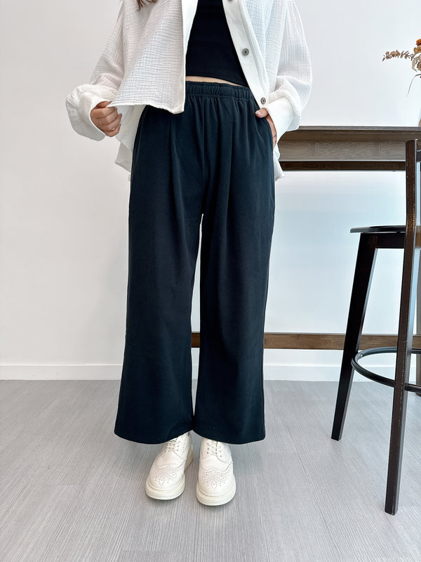 2509092 MMO Brushed Smooth Wide Pants - Black