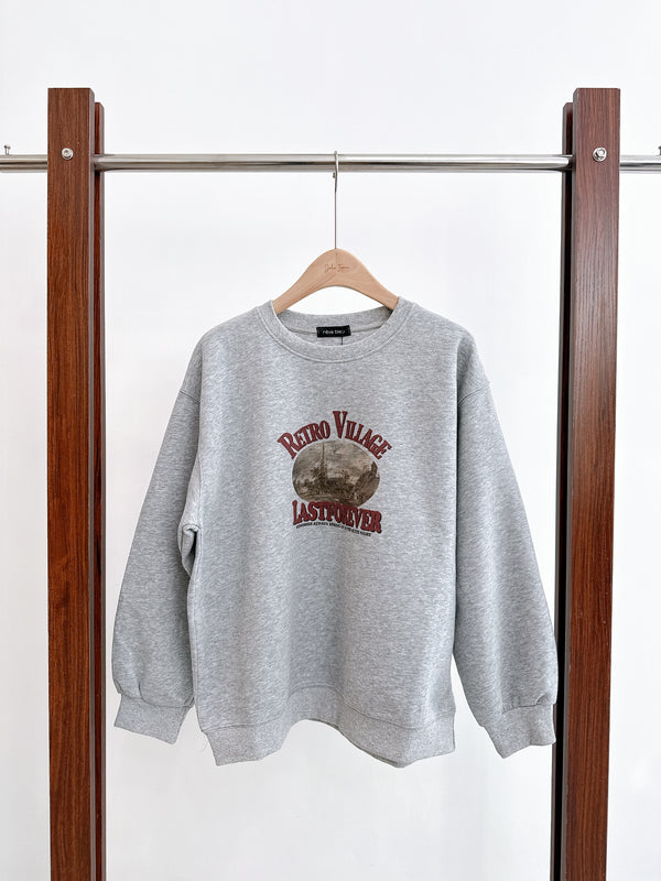2511052 TU Vintage Print Pullover - Grey