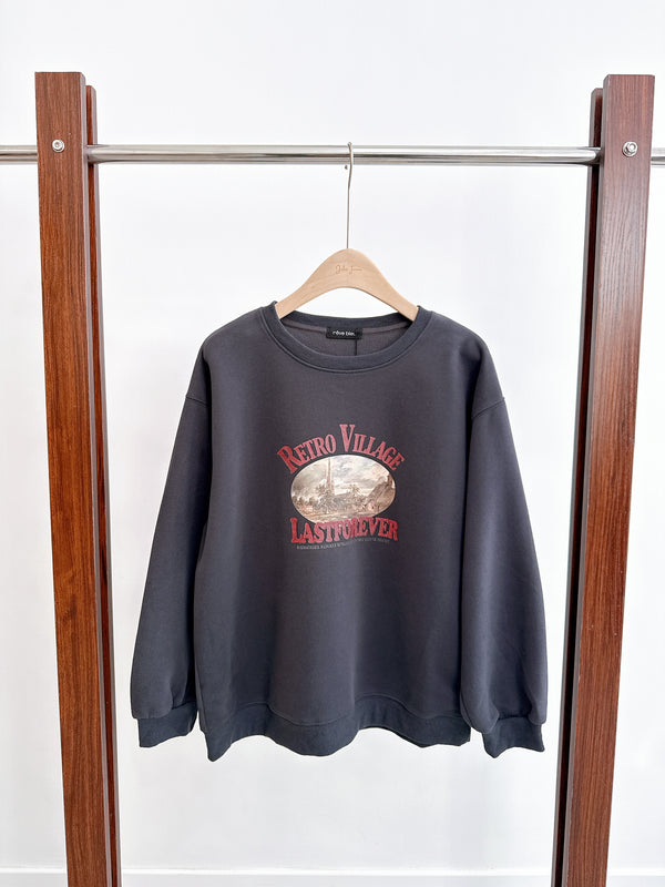 2511052 TU Vintage Print Pullover - Charcoal