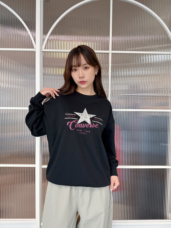 2510011 CONS Logo Print Pullover - Black