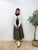 2309064 KR Scallop Collar Heart Cardigan - BEIGE