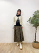 2309064 KR Scallop Collar Heart Cardigan - BEIGE