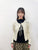 2309064 KR Scallop Collar Heart Cardigan - BEIGE