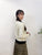 2309064 KR Scallop Collar Heart Cardigan - BEIGE